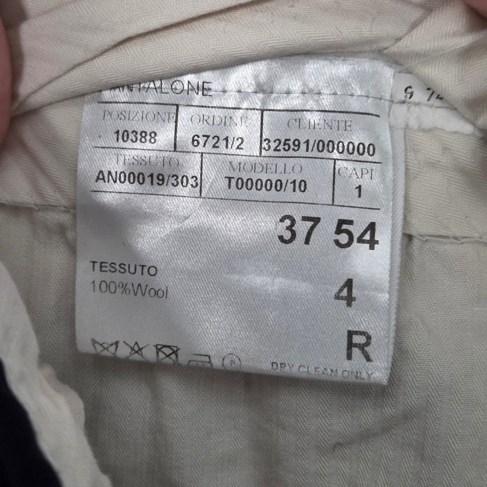 Canali Mens 36 x 26.5 Dress Pants Navy Blue‎ Su Misura 100% Wool Made in Italy - Picture 3 of 4